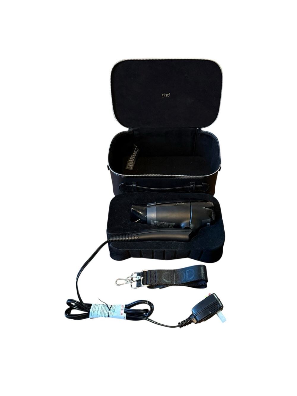 ghd Flight + Travel Hair Dryer 1300w Compact Blow Dryer Black w Case HT 3001